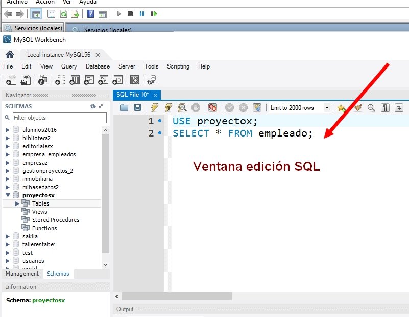 captura workbench SQL
