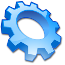 Ilustración de una tuerca de color azul