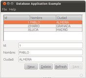 Captura de pantalla que muestra la manera diseñar  un base de datos sencilla utilizando NetBeans incluyendo nombre y ciudad de los usuarios que se van a almacenar en esa base de datos.