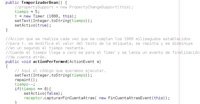Imagen del código de creación de una clase JavaBeans para crear el componente Temporizador.