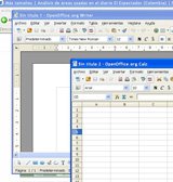 Captura de pantalla donde se muestra la apariencia de varias ventanas abiertas en OpenOffice.org Writer.