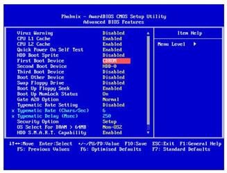 Ilustración que muestra la configuración de inicio desde la Bios