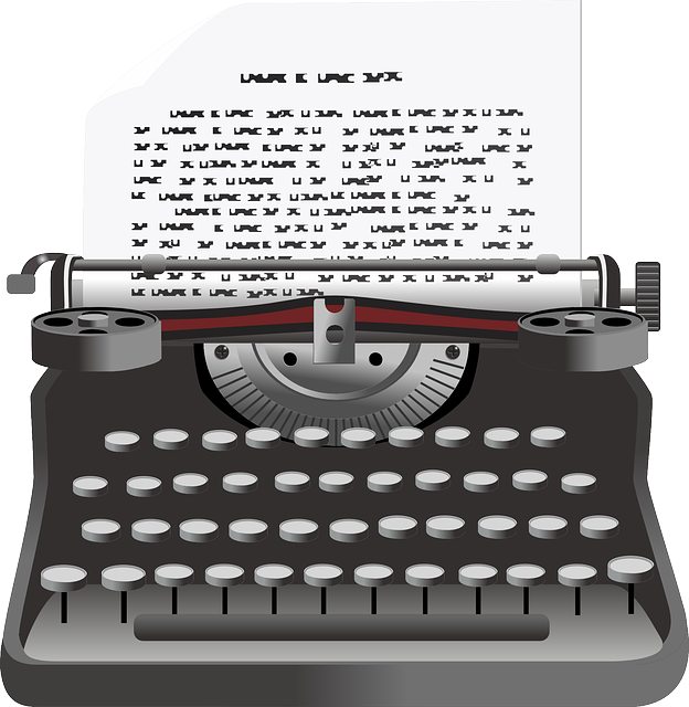 Máquina de escribir con un texto a medio completar