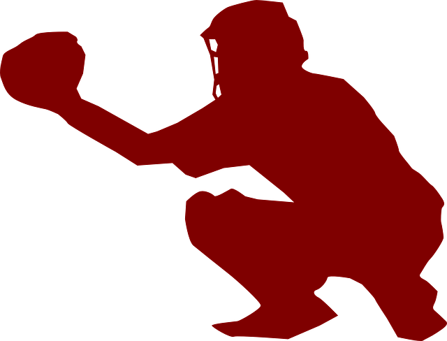 Dibujo de un catcher de béisbol