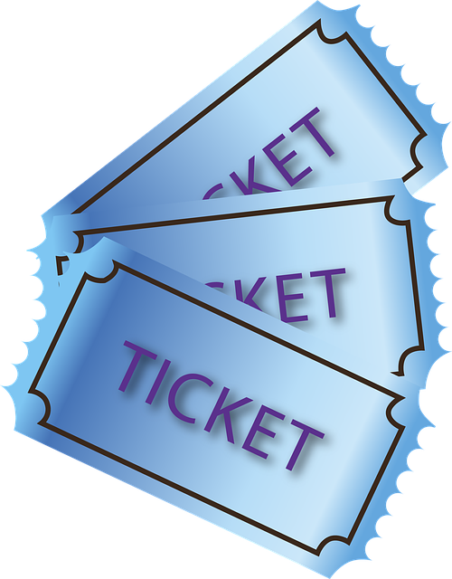 Dibujo de tres tickets de entrada a un espectáculo