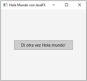 Ventana con un botón en medio.
