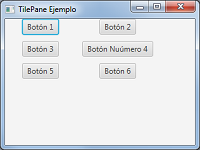 Panel TilePane con botones.