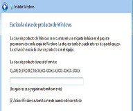 Ventana que solicita la clave de producto de Windows 7.