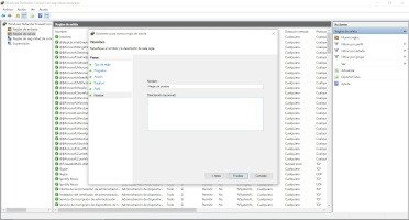 Cuadro de diálogo para la configuración avanzada, séptima pantalla de creación de reglas de conexión con el Firewall de Windows.