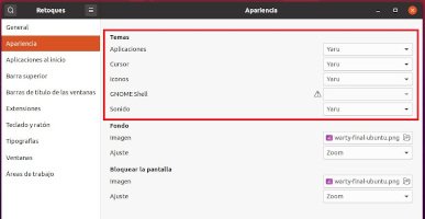 Cambiar los temas